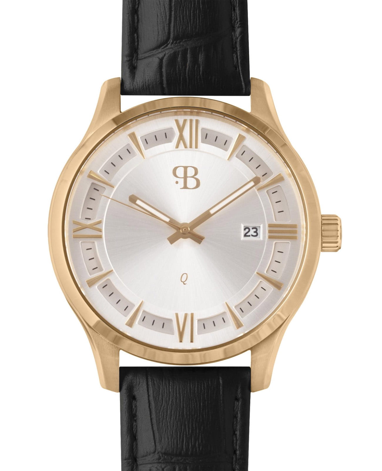 Русское Время Русское Время 9156165  9156165 кварцевые мужские часы белый циферблат, браслет кожаный — вид спереди